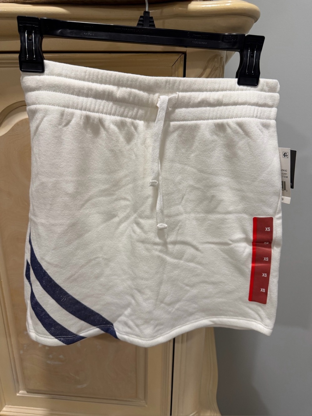 Grayson Threads White Mini Skirt with Navy Stripe